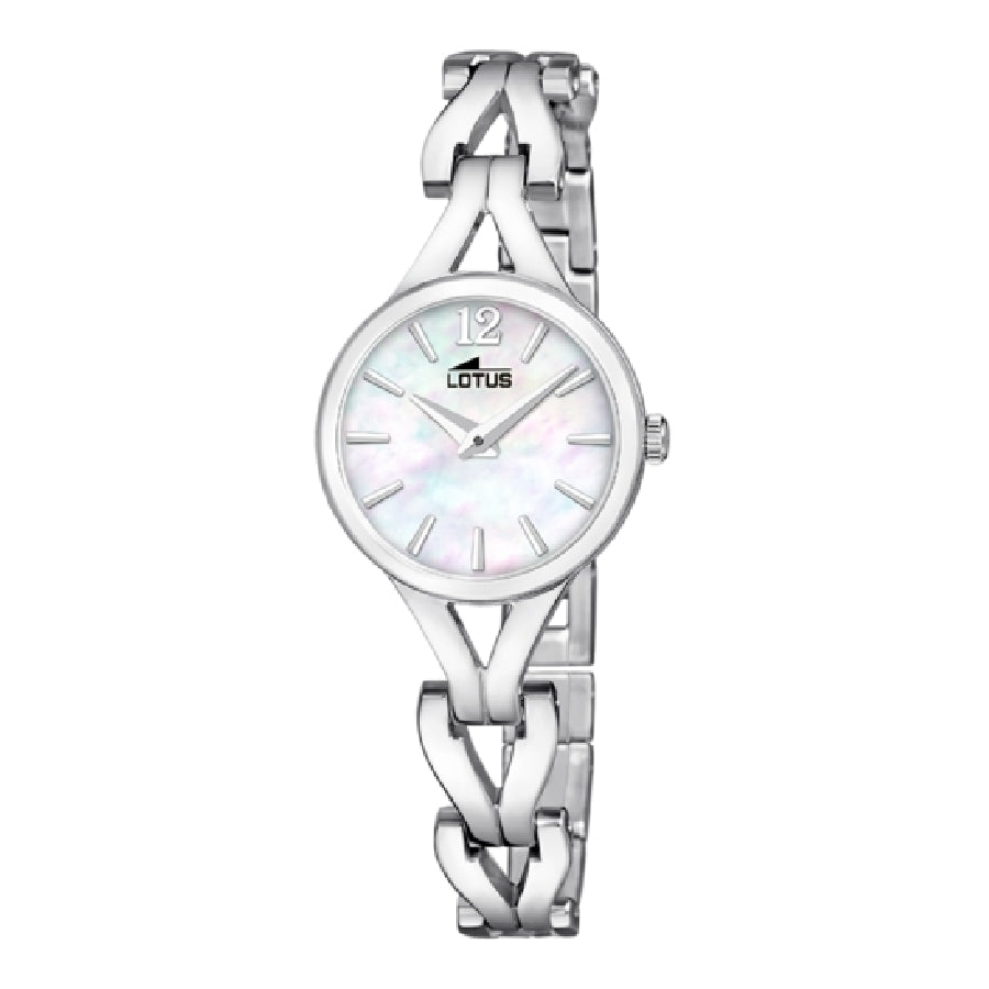 RELOJ DE MUJER LOTUS OLD MONEY CON ESFERA NACARADA Y CORREA DE ACERO