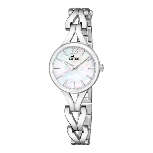 RELOJ DE MUJER LOTUS OLD MONEY CON ESFERA NACARADA Y CORREA DE ACERO