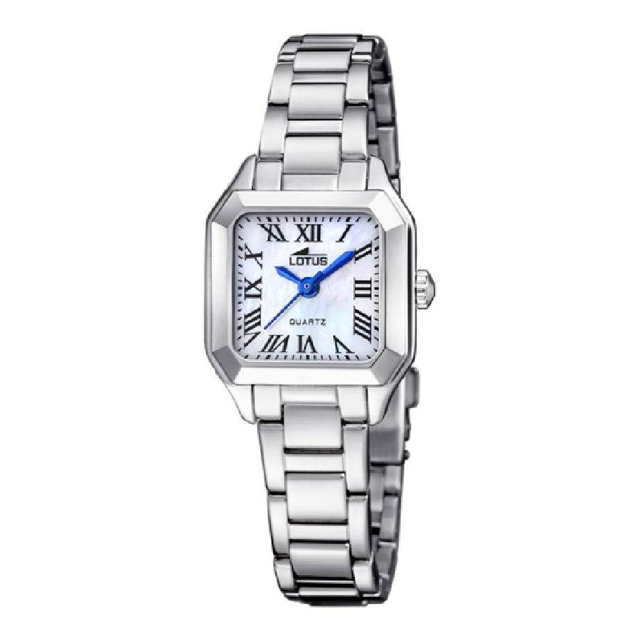 RELOJ DE MUJER LOTUS OLD MONEY  CON ESFERA BLANCA Y CORREA DE ACERO