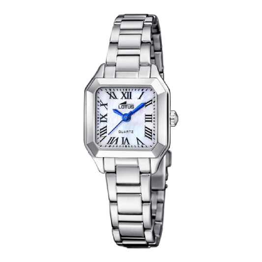 RELOJ DE MUJER LOTUS OLD MONEY  CON ESFERA BLANCA Y CORREA DE ACERO