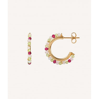 PENDIENTES ARO PIEDRAS MULTICOLOR