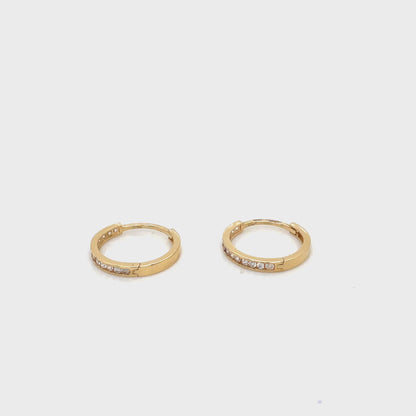 Aros oro circonitas 14mm