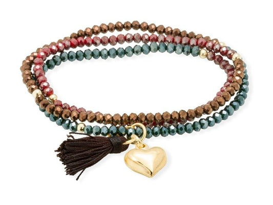 Pulsera ZEN TERRE con corazón en plata dorada
