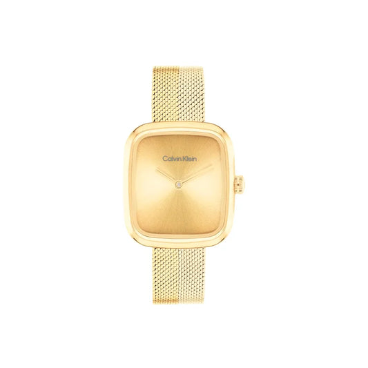 Reloj Calvin Klein Acero Dorado Rectangular