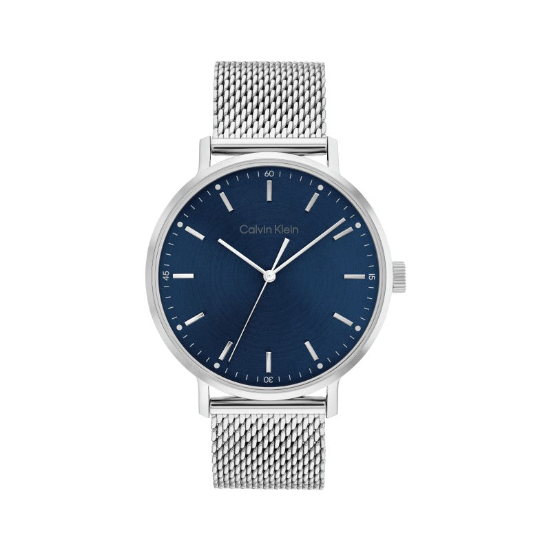 Reloj Calvin Klein Modern Plateado y Azul Analógico Hombre