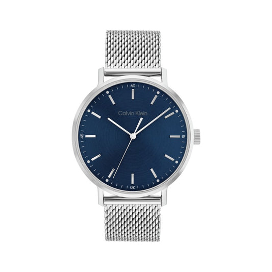 Reloj Calvin Klein Modern Plateado y Azul Analógico Hombre