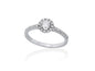 Solitario Compromiso  en Oro blanco 18Kt y diamantes