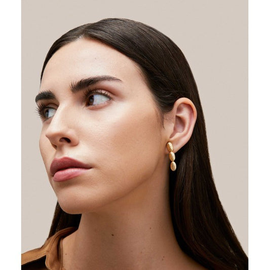 Pendientes chapado en oro largo