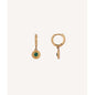 Pendientes chapado en oro colgante verde