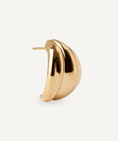 Pendientes Curva Maxi chapado en oro