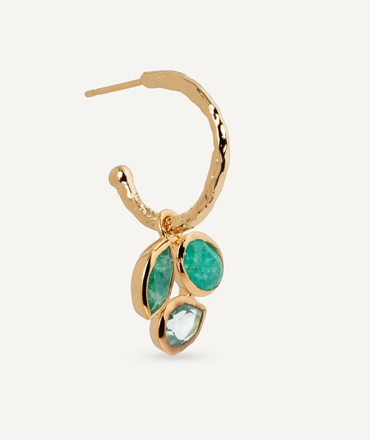 Pendientes aro Triad con piedras verdes