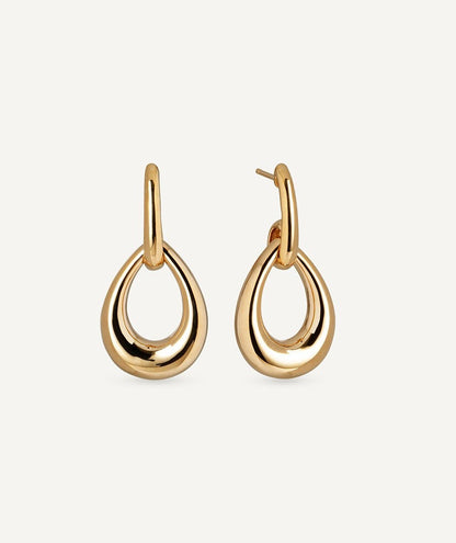 Pendientes suave chapado en oro