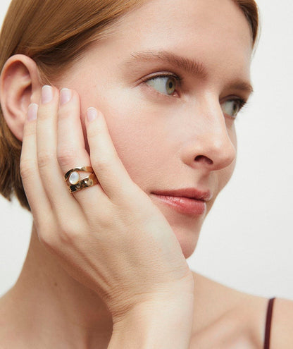 Anillo reflexe con madreperla
