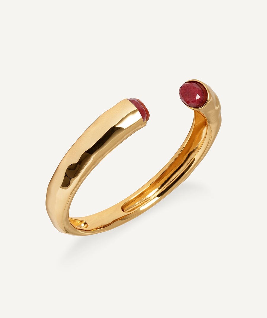 VIDAL&VIDAL - Brazalete rígido Salada con Ágata roja