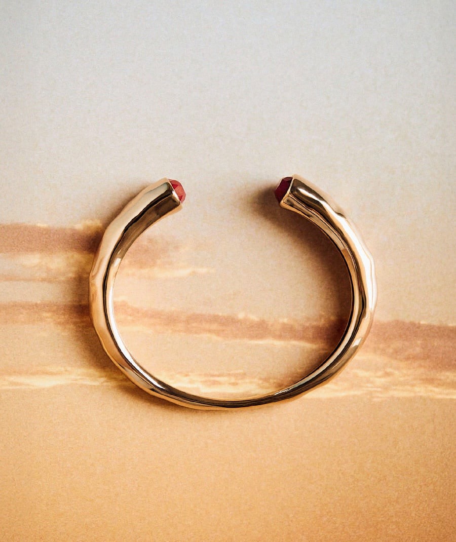 VIDAL&VIDAL - Brazalete rígido Salada con Ágata roja