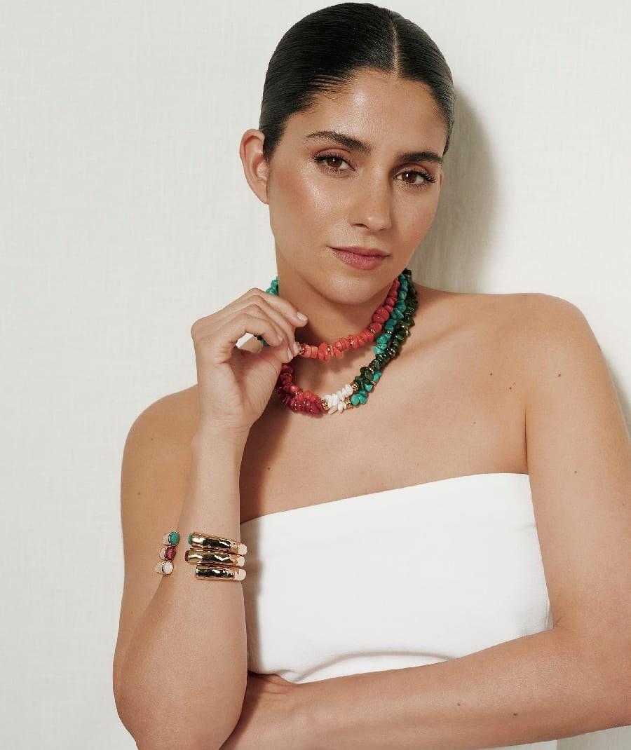 VIDAL&VIDAL - Brazalete rígido Salada con Ágata roja