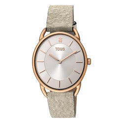 Tous Reloj analógico Dai XL de acero con correa de piel Kaos beige