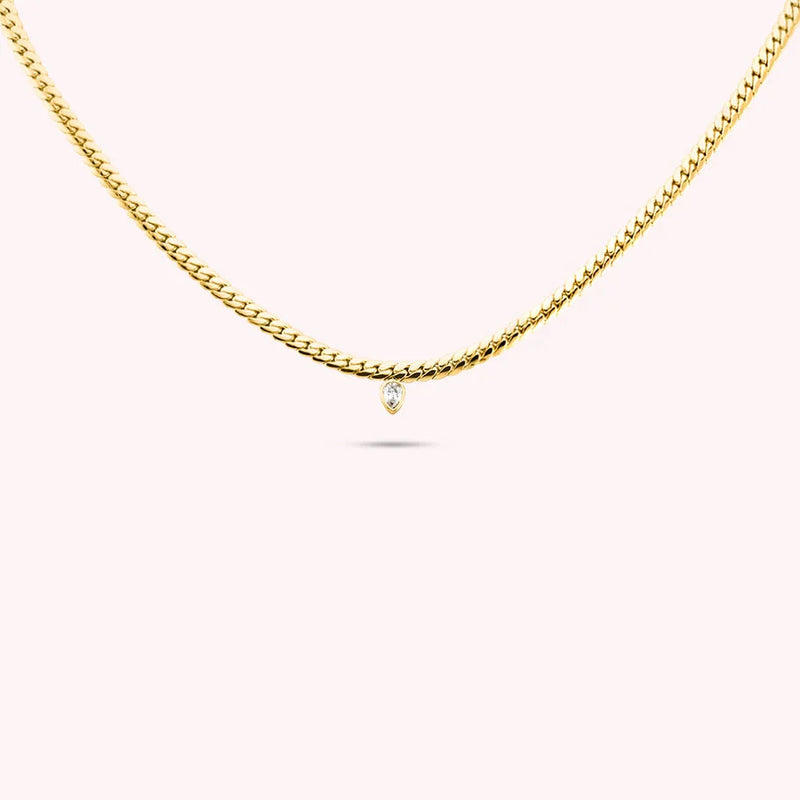 Agatha - Collar corto Neith cristal/dorado