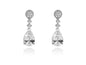 Pendientes de Lágrima blanca novia en plata