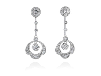 Pendientes Largos Novia en plata