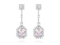 Pendientes de novia Boho Chic Rosa en plata