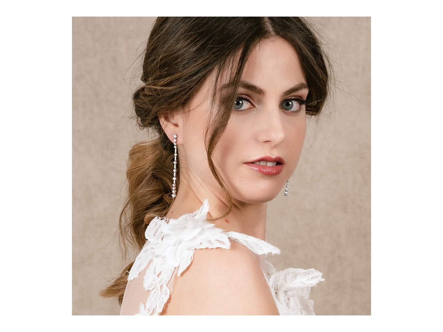 Marina Garcia Pendientes novia Largos articulados en plata
