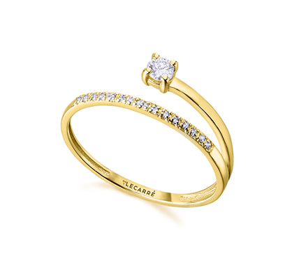 Lecarré Anillo oro de ley y diamante