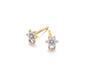 Lecarré Pendientes Mini rosetas oro de ley y diamantes
