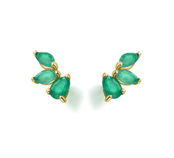 Lecarré Pendientes Oro de ley Y esmeralda