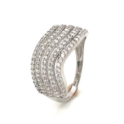 Anillo circonitas oro blanco