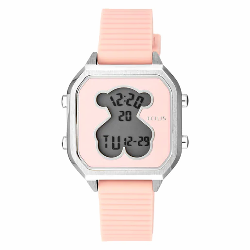 Tous Reloj D-Bear Teen correa de silicona rosa