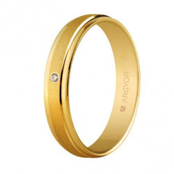 Alianza con diamante boda oro 4mm