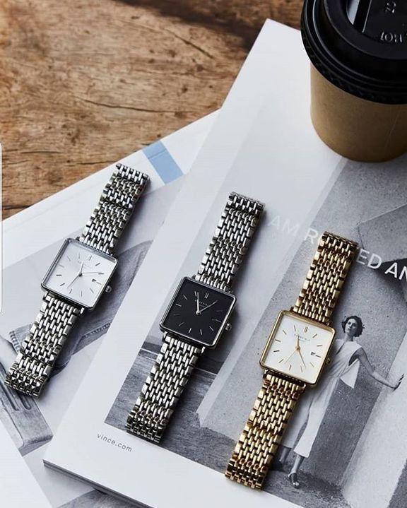 Rosefield RelojThe Boxy Negro - Plata - 33mm