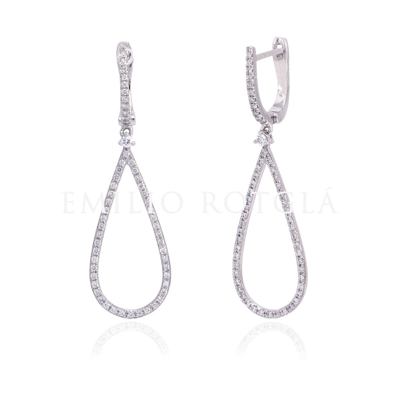 Pendientes brillantes oro blanco