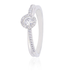Sortija Oro Blanco y Diamantes