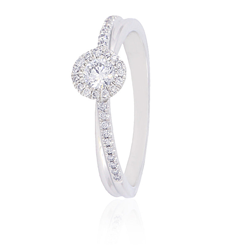 Sortija Oro Blanco y Diamantes