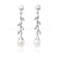 Pendientes oro blanco circonita perla