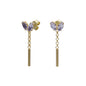 Pendientes morado cadena