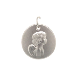 Medalla Ángel de la guarda oro blanco