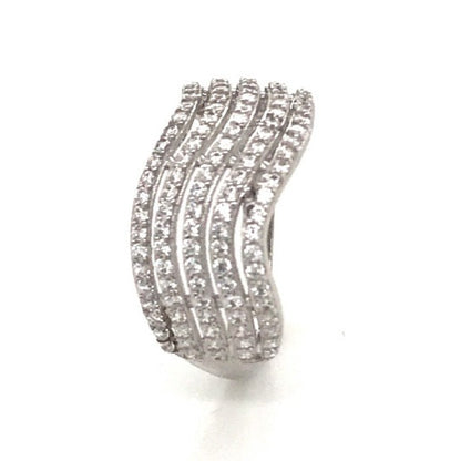 Anillo circonitas oro blanco