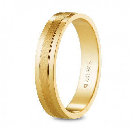 Alianza de boda 18k brillo-satinado