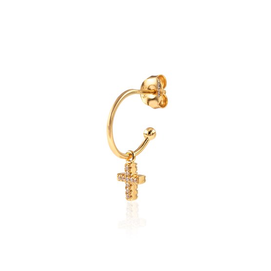 Agatha - Pend. aro criocruz cristal dorado