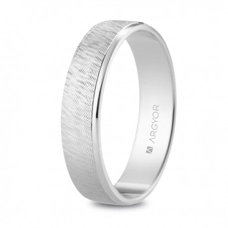 Alianza de oro 18k texturizada 4,5 mm