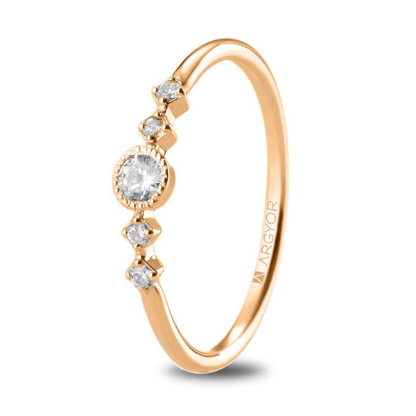 Anillo de Circonita Oro Rosa