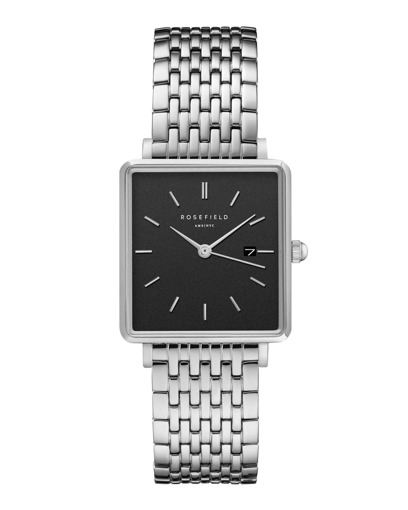 Rosefield RelojThe Boxy Negro - Plata - 33mm
