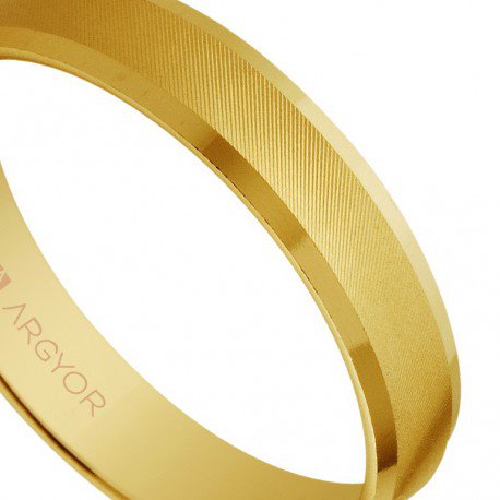 Alianza de boda de oro forma cóncava 4mm