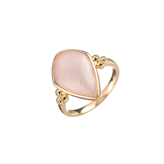 Agatha -  Anillo Moon cuarzo rosa