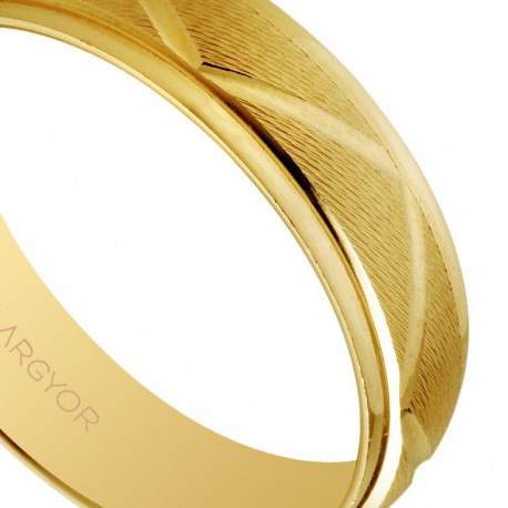 Alianza de boda en oro diseño zigzag 5mm