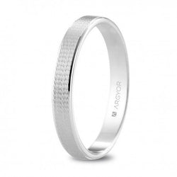 Alianza de oro blanco 18k texturizada 3mm
