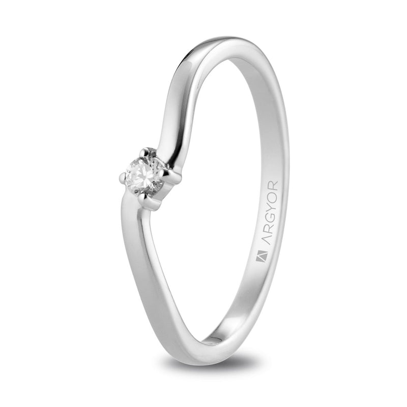 Anillo oro blanco circonita